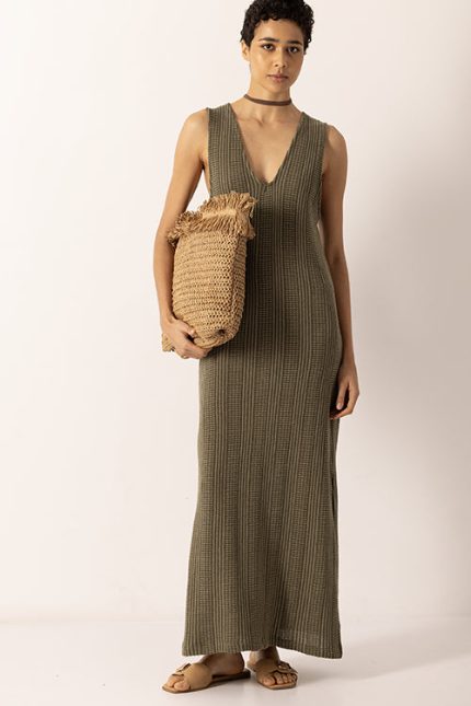 MIREILLE RIBBED MAXI DRESS